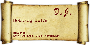 Dobszay Jolán névjegykártya
