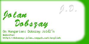 jolan dobszay business card